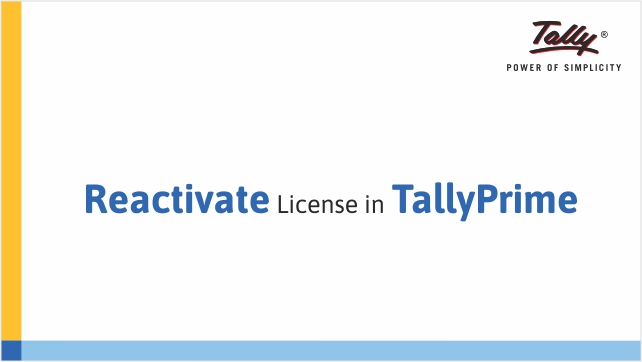 Reactivate License in TallyPrime