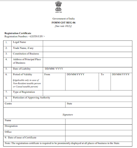 gst registration certificate